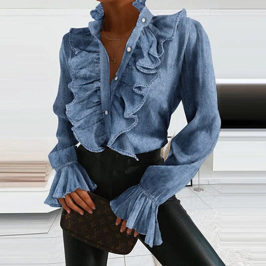 RUFFLE CHIFFON BLOUSE